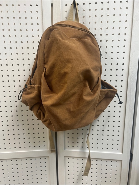 Handbags - Brown Canvas Backpack - Casual Everyday Bag